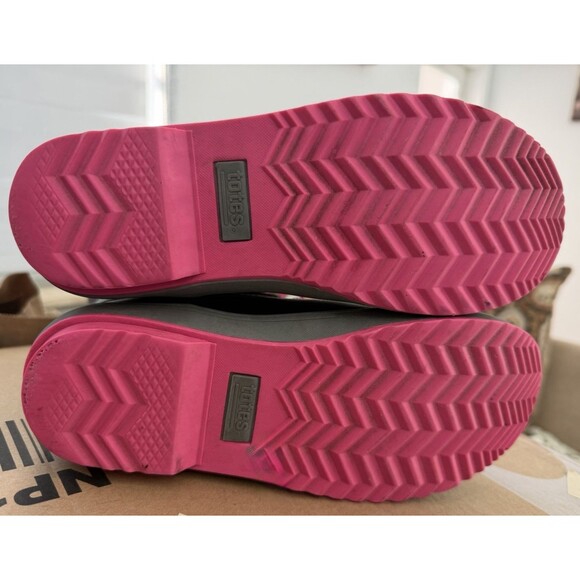 Totes Shelby Girls' Winter Black, Gray & Pink Snow Boots  4M - Picture 7 of 7